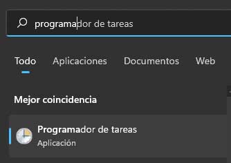 programador de tareas Windows 10